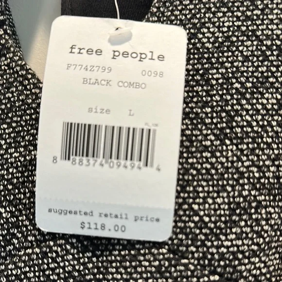 Free People Black and Gray Textured Dress - Picture 2 of 5